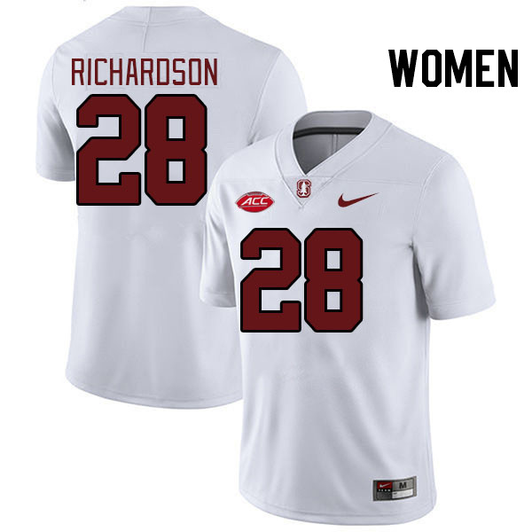 Women #28 Cam Richardson Stanford Cardinal 2024 ACC Conference College Football Jerseys Stitched-Whi